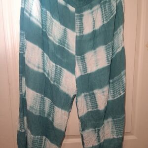 Kori Teal and White Tie-Dye Pants